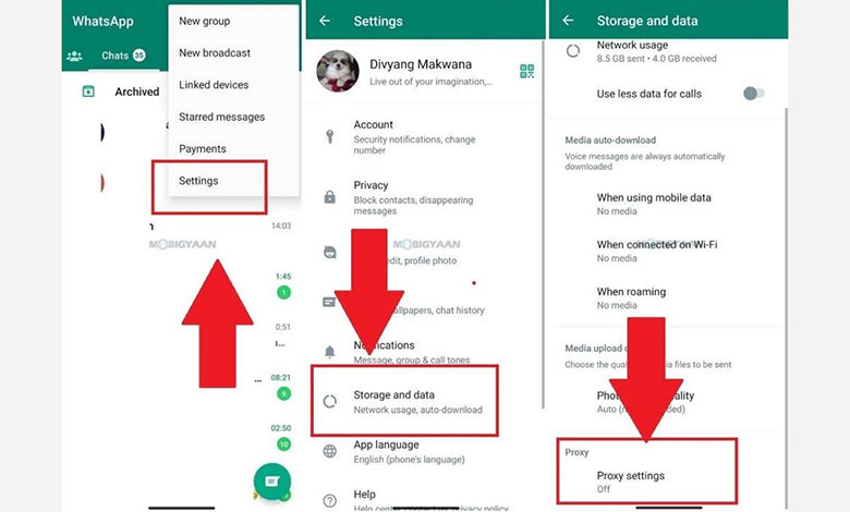 نحوه تنظیم پروکسی واتساپ